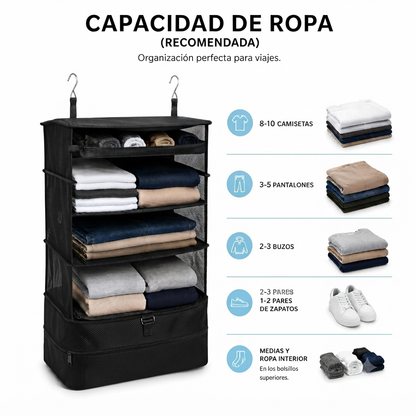 Organizador de Equipaje Colgante – Desempaca en menos de un minuto